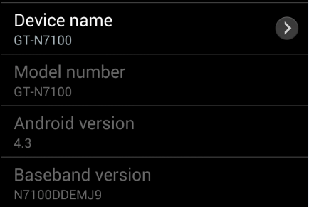 Android 4.3 Update for Galaxy Note II GT-N7100